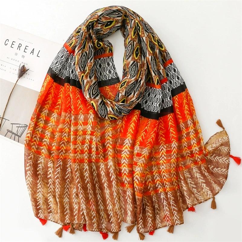 Bohemian Ethnic Style Sunscreen Scarf Beach Shawls Arabian Scarf Middle East Dubai Turkey Palestinian Hijab Scarves