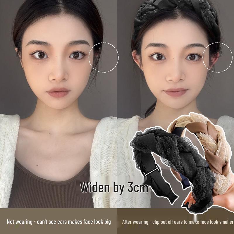 2022 Trendiges Organza & Spitze Kette Geflochtenes Stirnband Haarspange