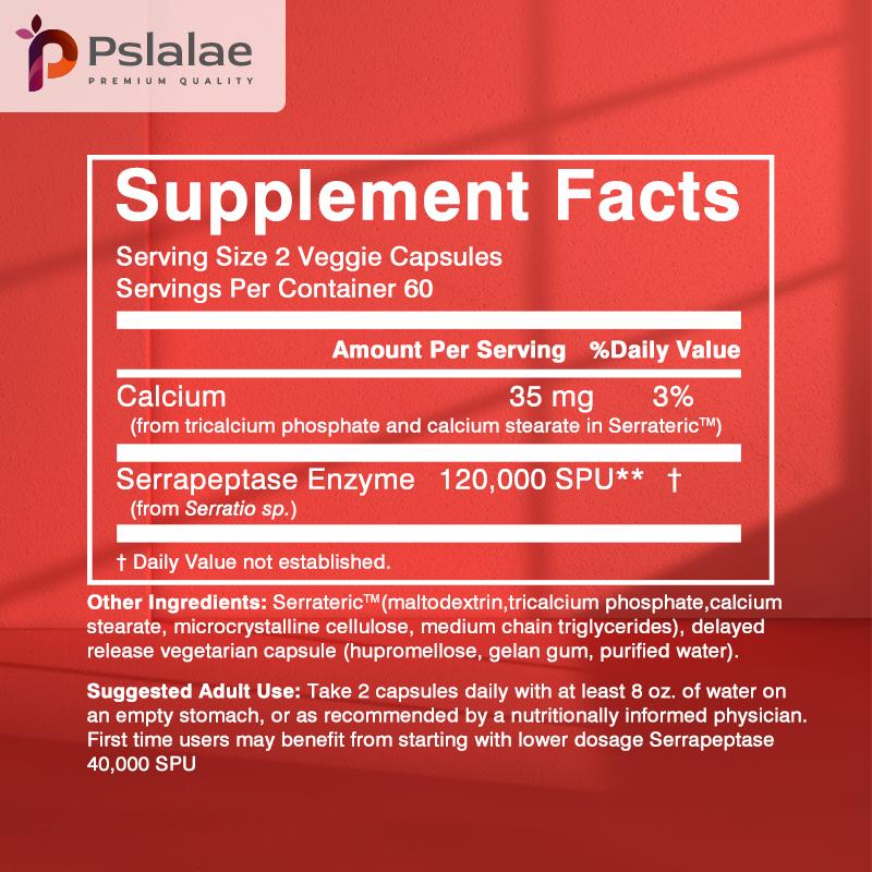 High Potency Serrapeptase Capsules - Supports Sinus Health, Enhance Immunity