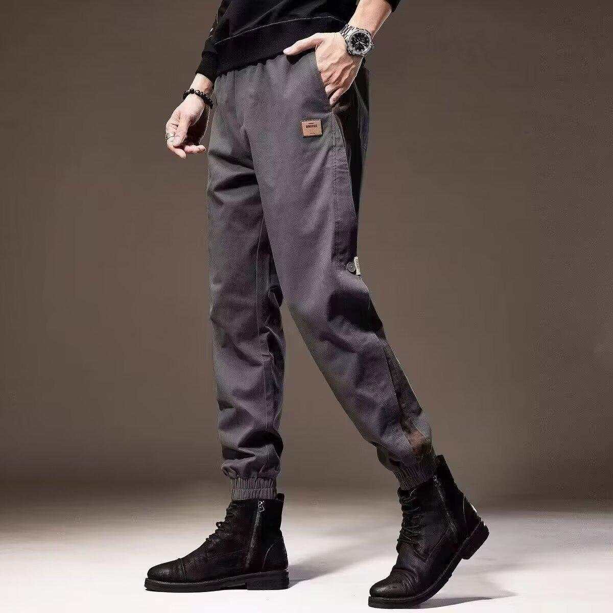 Ретро рабочие брюки мужские весенне-летние свободные универсальные завязки повседневные брюки M