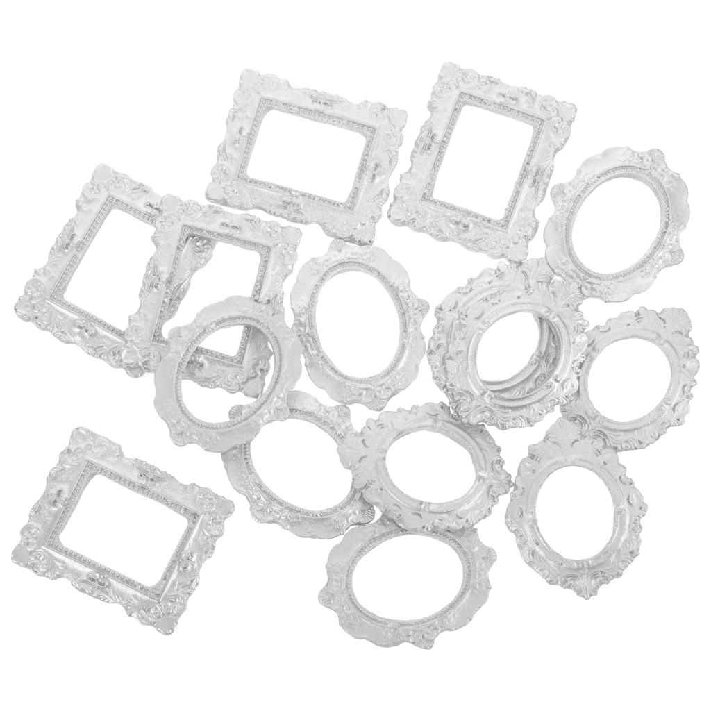 Öl Rahmen Zubehör Bild DIY Handwerk Silber Harz Mini Foto Requisiten Vintage Decor