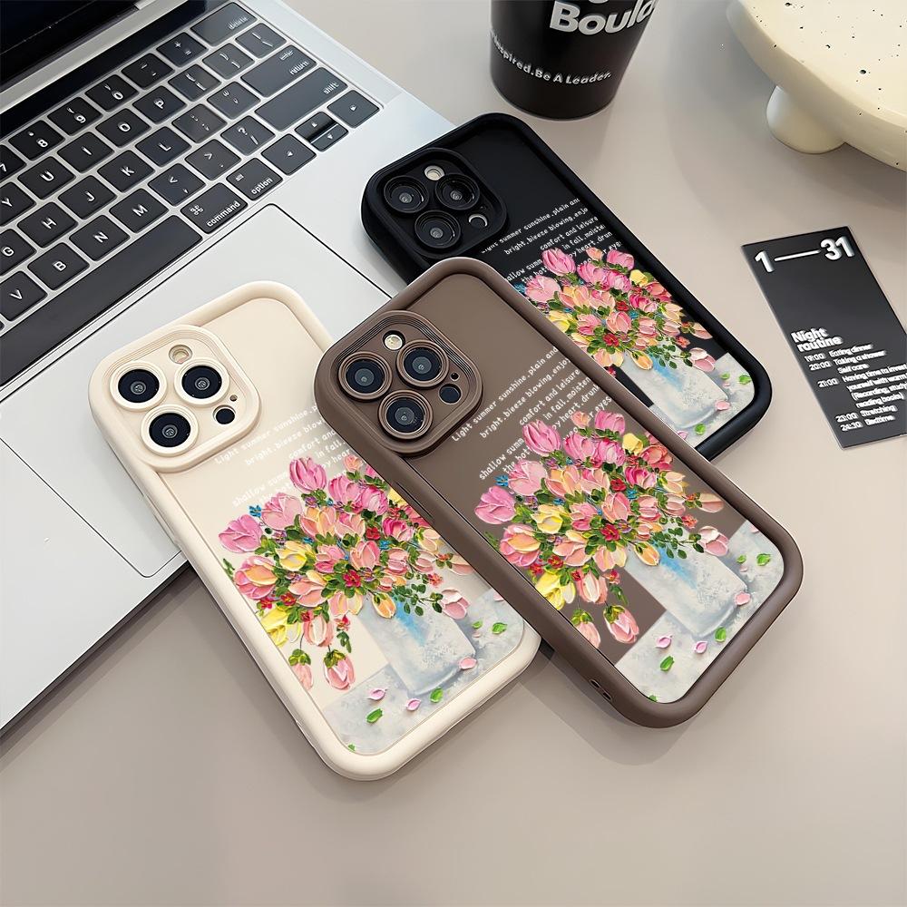 Bunte Blumen sind geeignet für Apple 15promax Handyhülle 14 All-Inclusive Weiche Hülle 13 Einfach und Kreativ 12 Anti-Drop Hülle