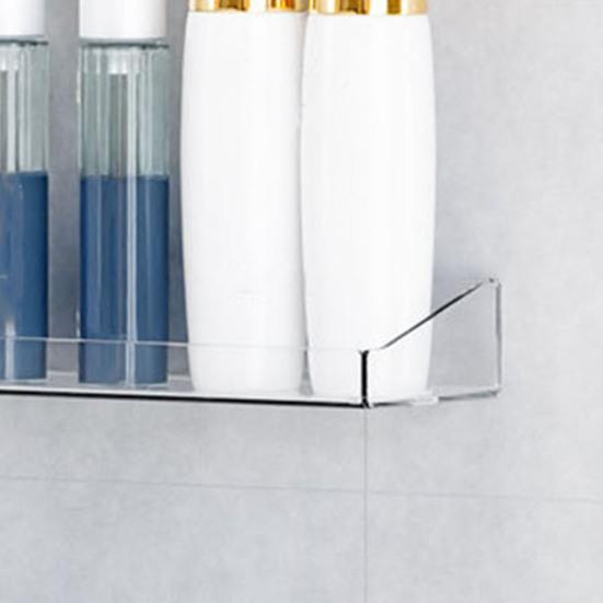 2Pcs Clear Acrylic Floating Shelves Waterproof Wall Shelves Modern Display Shelves for Bathroom Bedroom Kitchen Living Room