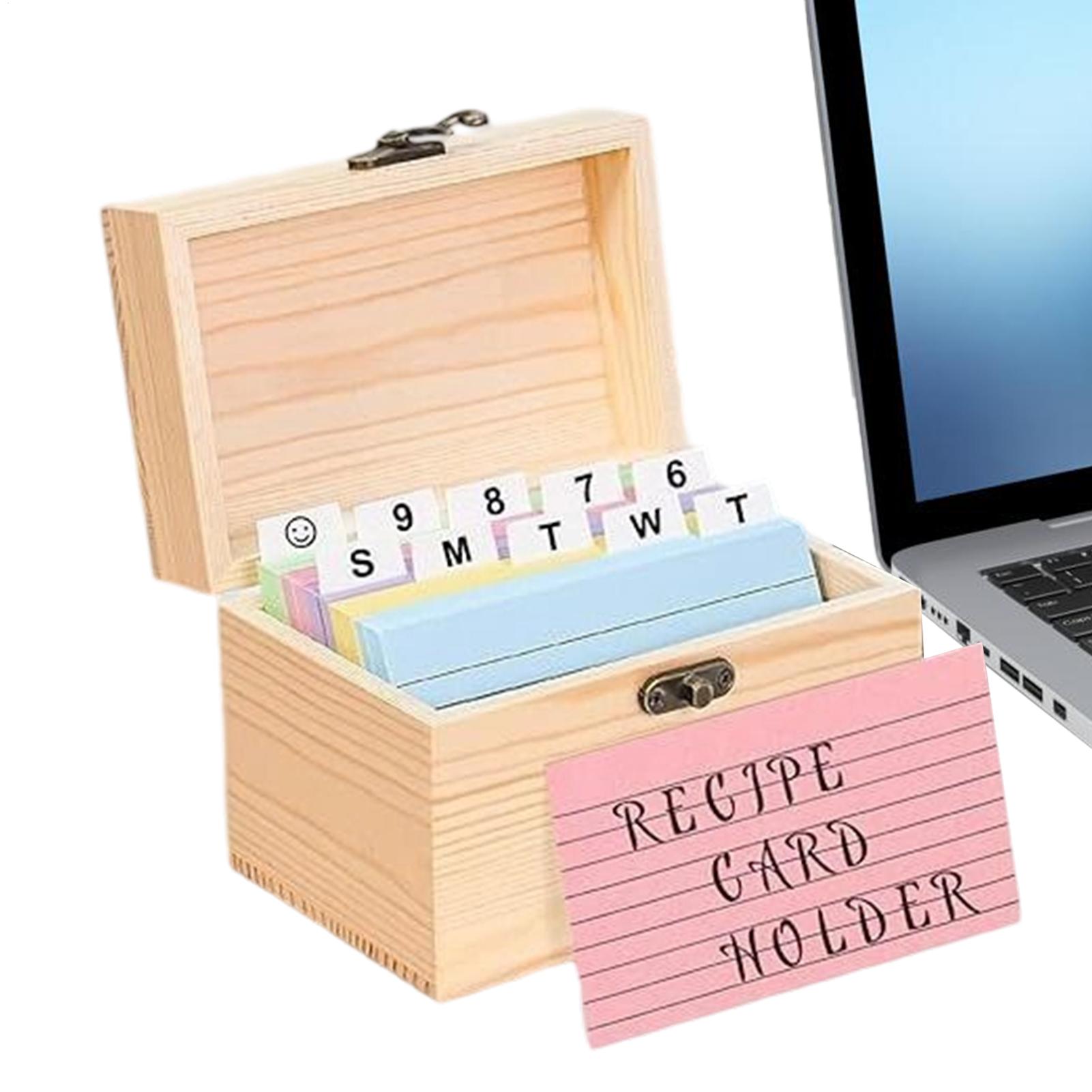 

Wooden Note Card Holder Box Index Card Box File Organizer Notecards Dividers Case for Notes Flashcard Postcard Recipe Paper China Mainland
