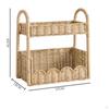 Braided Organizer Rack Freestanding Rattan Storage Handwoven Vertical Wicker Shelf for Home