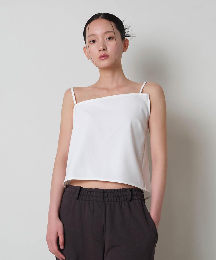 LOVENTINA Diagonal Neck Sleeveless_White