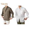 Spring Fall Men Shirt Stand Collar Single-breasted Long Sleeves Buttons Solid Color Cardigan Formal Business Style Office Top