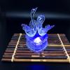 Luz de Noite Acrílica LED Lâmpada de Noite Dupla Cisne com Luzes LED Coloridas Alimentada por USB Lâmpada de Ambiente Base Acrílica para Quarto