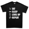 Mens Eat Sleep Level Up Repeat Funny Gaming T-Shirt Tee Top T-Shirt