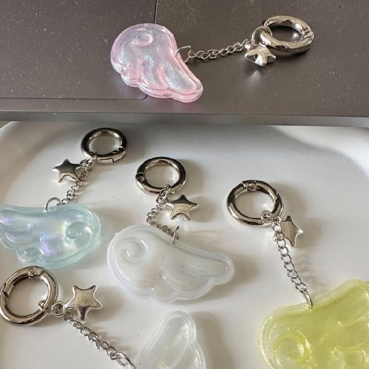 Delicate Acrylic Angel Wing Star Key Ring For Women Keys Organization Inspirational Pocket Charm Sentimental Present