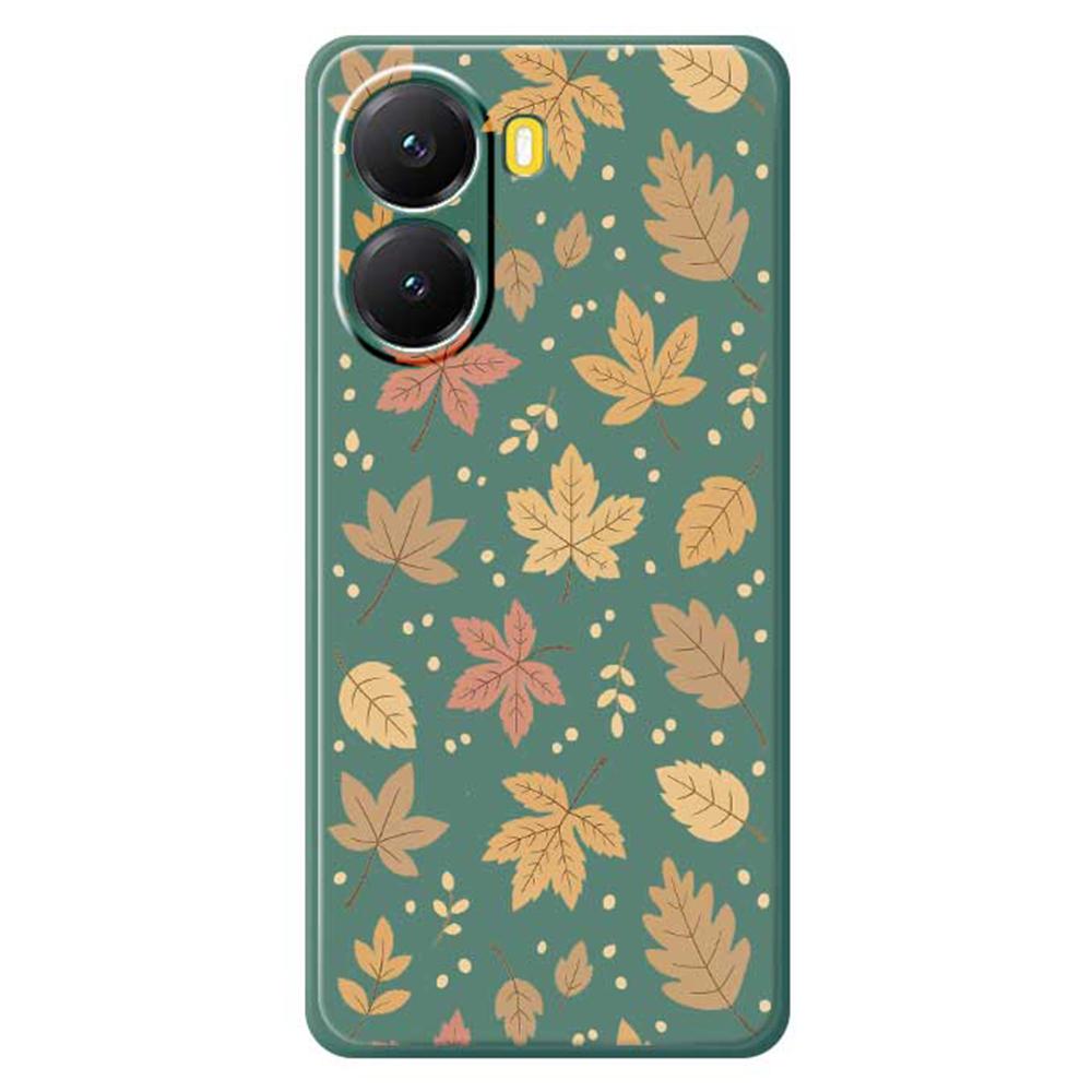 For Xiaomi Redmi Turbo 4 5G/Poco X7 Pro 5G Case Leaves Pattern Printing Straight Edge TPU Phone Back Cover