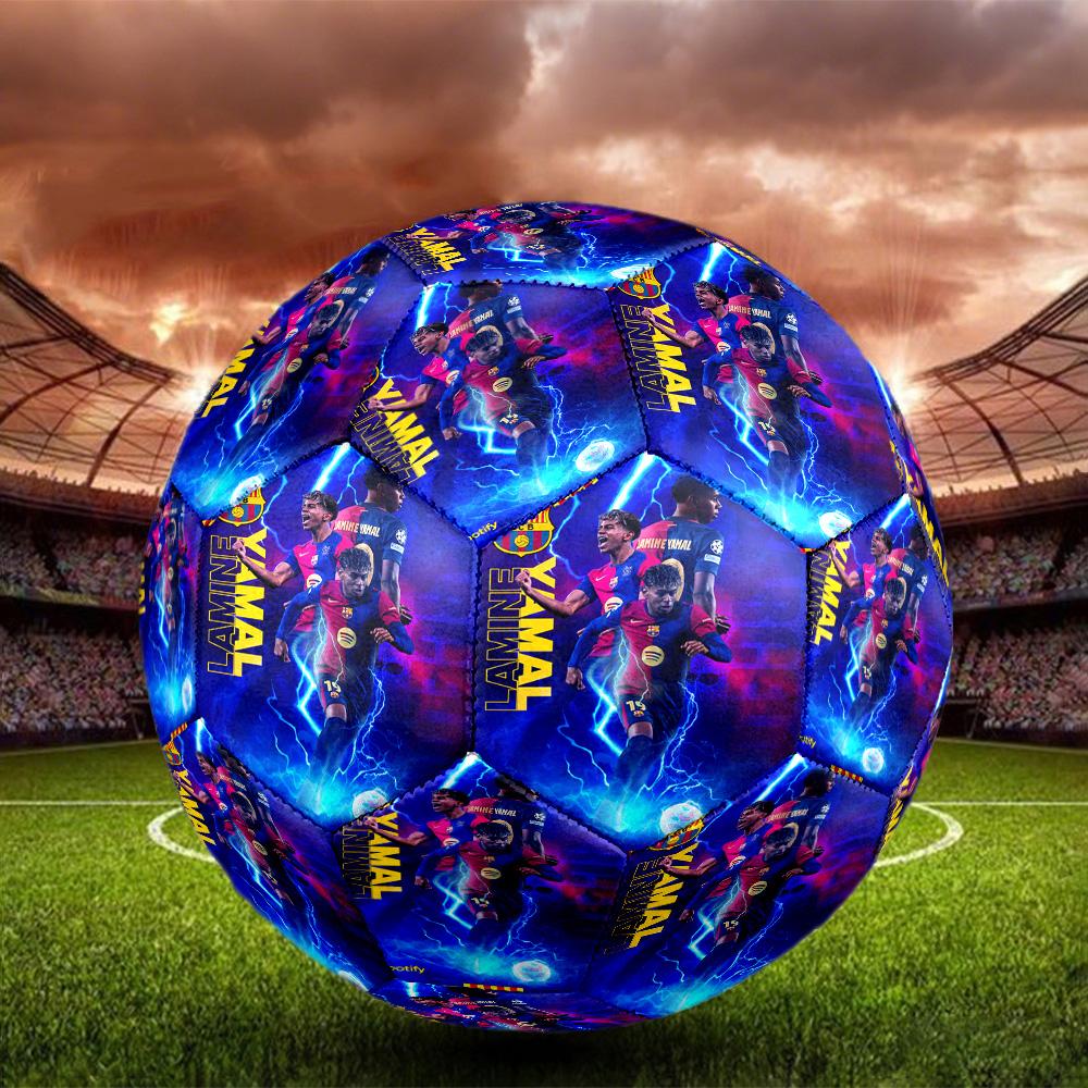 Lamine Yamal 19 Spain's Soccer Star Size 5 Soccer Ball Machine-Stitched Indoor/Outdoor Training and Matches Soccer Accessory Perfect Birthday Christma
