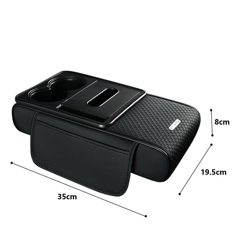 Car Armrest Cover Featuring Installation Elastic Straps No Removal Needed for Secure Fit in Vehicles