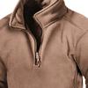 Men Autumn Winter Solid Color Sweatshirt Stand Collar Zipper Half Placket Pullover Long Sleeve Windproof Warm Outdoor Hunting Tops