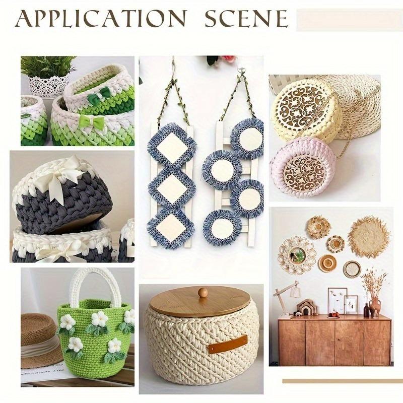 2 Stück Naturholz Korbboden Kreis Rohling Hohl Häkelkorb Holzbasis DIY Häkeltasche Boden Formprozess