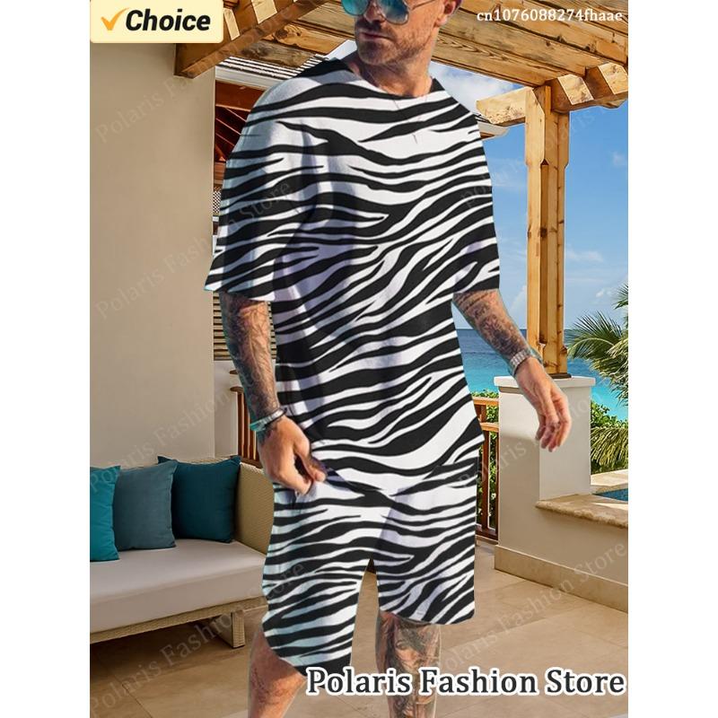 Bărbați sport sport leopard imprimat trening costum mânecă scurtă tricou pantaloni scurți costum 2 piese costum supradimensionat casual vintage lux brand ținute