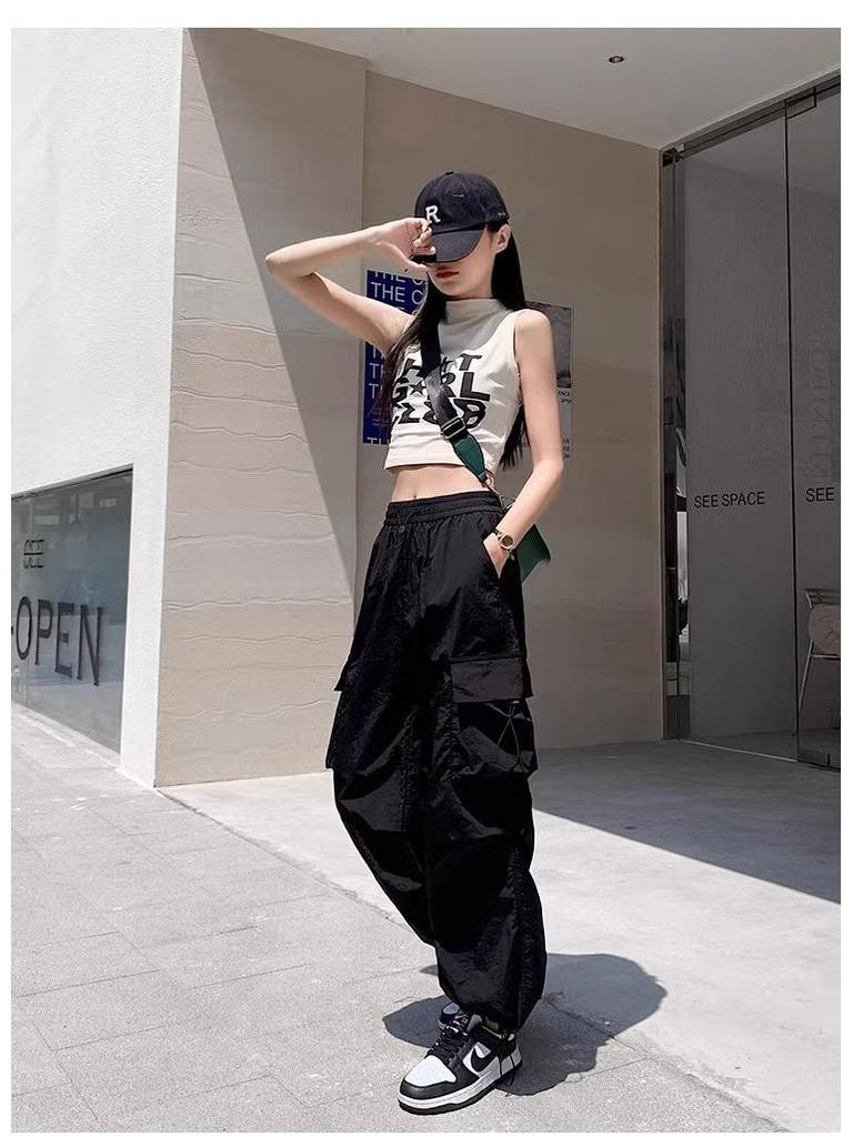 Women's Hip-hop Jazz Dance Wide-leg Joggers: Casual, Slimming, Versatile Straight-leg Sports Pants