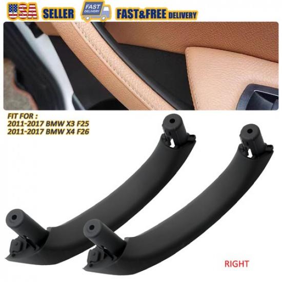 2PC Right Door Interior Inner Handle Pull Trim Black for BMW F25 F26 X3 X4 11-17