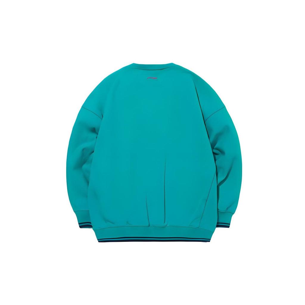 Li Ning Loose Fit Pullover Long Sleeve Sweatshirt Men Sweatshirt Mellow-Green AWDQ631-5