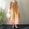 DIMANAF New 2026 Women Plus Size Summer Beach Lady Long Dress Sundress Loose Oversize Maxi Floral Print Clothing