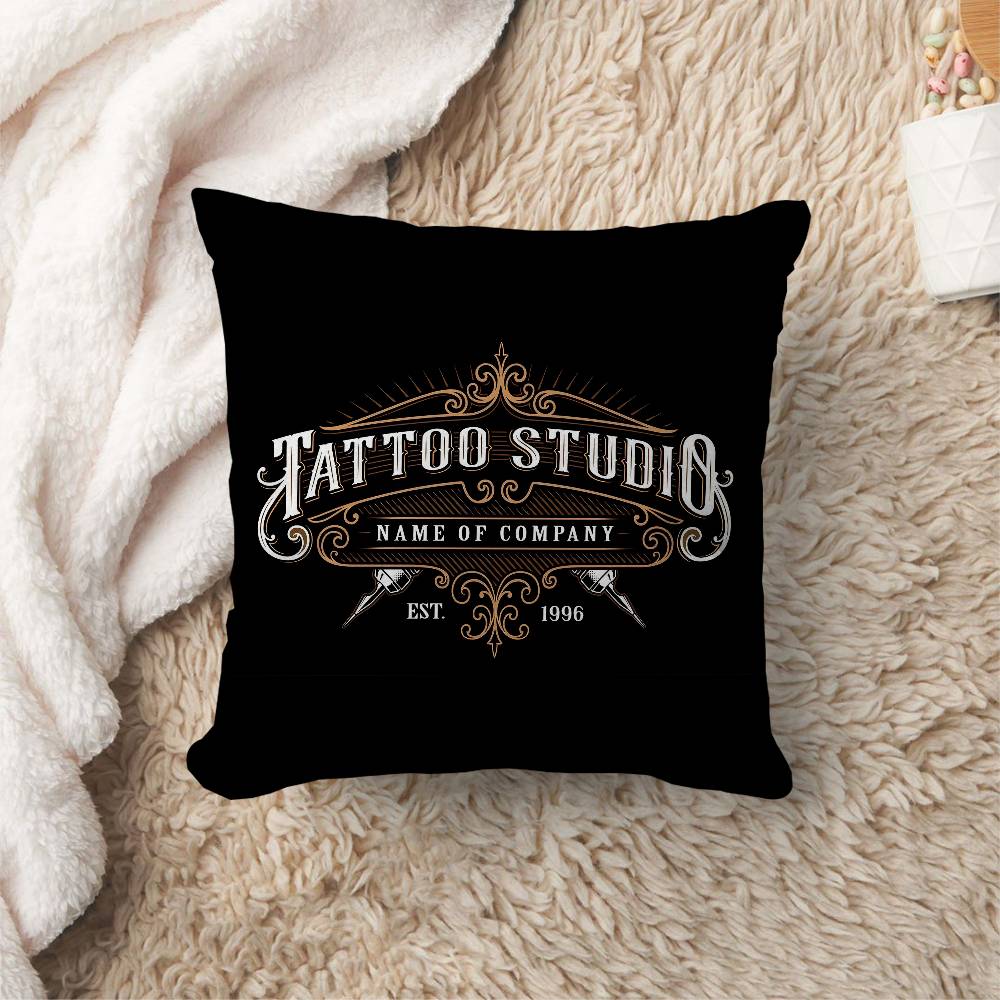 Tattoo Shop Logo Cushion Cover Polyester Sofa Cushions Decorative Throw Pillows Home Decoration Pillowcover