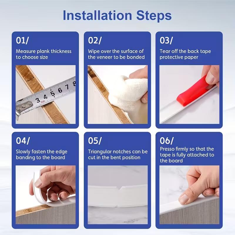 1PC 5/10m U-Shape Edge Banding Self Adhesive Veneer Edging Furniture Edge Protector for Cabinet Repair Furniture Restoration
