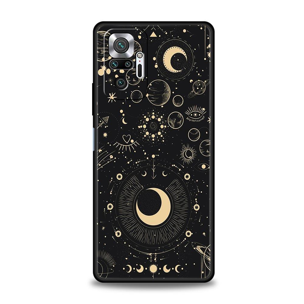 Suns Moons Clouds Astrological Phone Case For Xiaomi Redmi Note 14 13 5G 10 11 12 Pro Plus 4G 14C 13C 12C 10C Black Cover