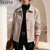 Moda Feminina Casual Cor Sólida Estampado Outono Inverno Manga Longa Jaquetas e Casacos com Gola POLO