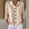 2025 European & American Women's Buttoned Knit Cardigan - New Autumn/Winter Solid Color Casual Fashion Sweater Coat