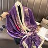 New Style Spring Summer Women Big Flower Print Scarf Ladies Popular Beach Silk Satin Shawl Fashion Headcloth
