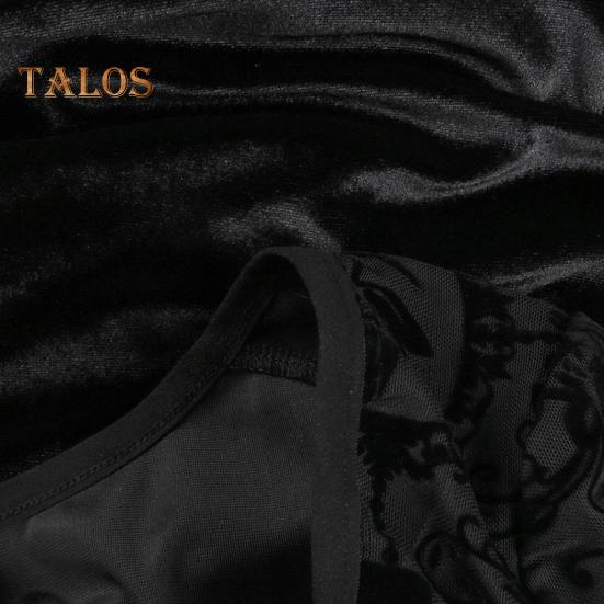 Damen Halloween Cosplay Kleid V-Ausschnitt Spitze Bindegurt Dunkler Stil Gothic Mittelalter Vintage Glockenärmel Performance Bühnenshow Kleid