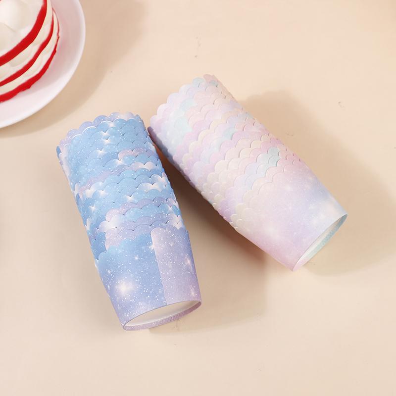 50Pcs Regenbogen Cupcake Liner Für Backen Gradienten Cupcake Wrapper Backen Tassen