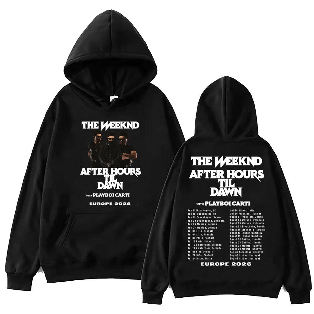 The Weeknd After Hours Til Dawn Tour 2026 Bluza Męska Damska Vintage Hip Hop Bluzy z Kapturem Wysoka Jakość Moda Oversize Bluzy