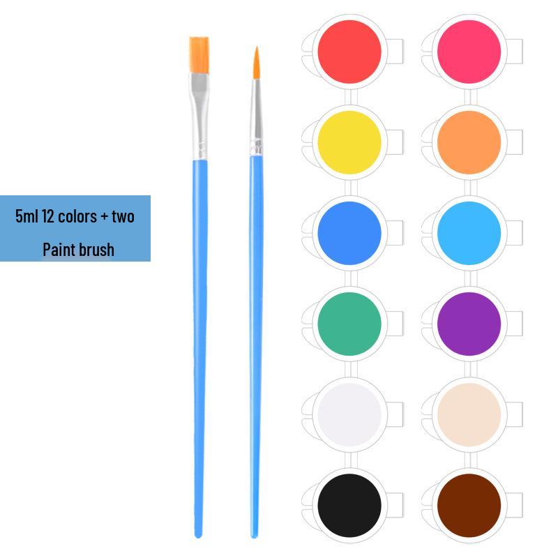 

Набор детской акриловой краски из 12 цветов для студенческого искусства: 6-панельные и 8-панельные с полосками краски для кукол из гипса