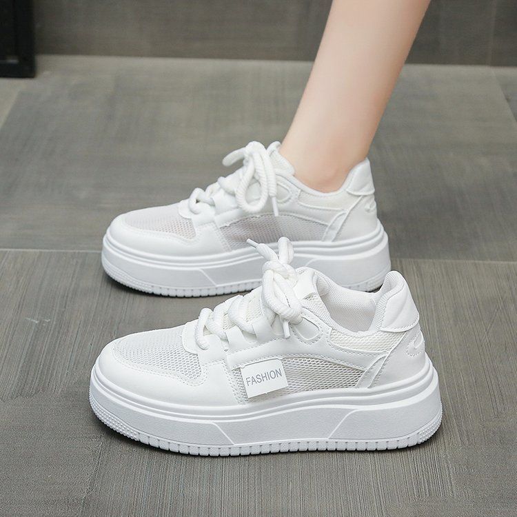 Women's shoes 2025 new summer popular little white shoes women's casual shoes versatile thick baseplate shoes women