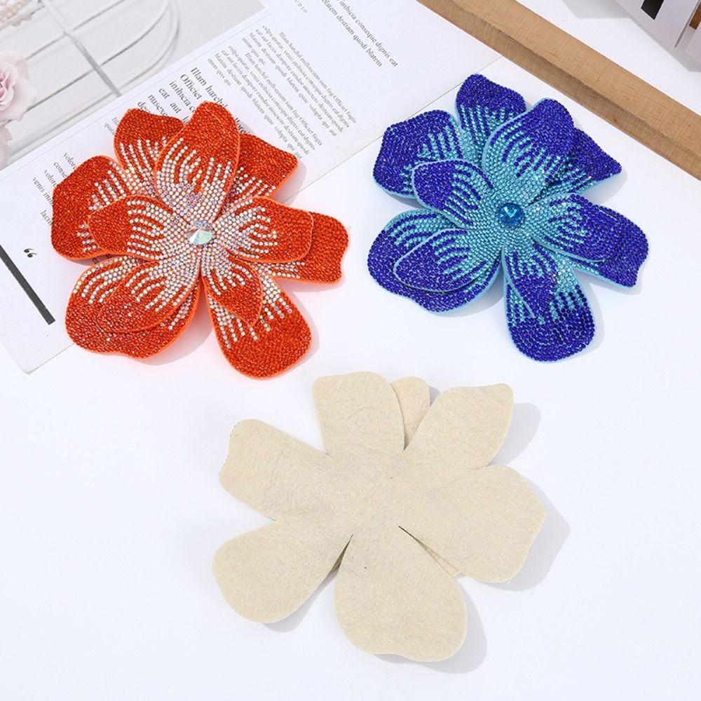 Sparkling Flower Brooch Fabrics DIY Craft Sewing Supplies Sew-On Applique Bag Decoration