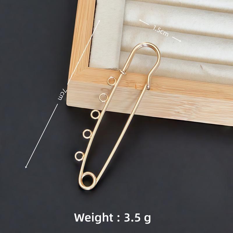 Colorfast Electroplated Safety Pin Brooch with Loop Holder for Sweaters and Pants