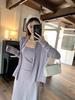 Gentle Style Women's Camisole & Cardigan Set with High-Waist Mermaid Skirt - Autumn/Winter Solid Colors