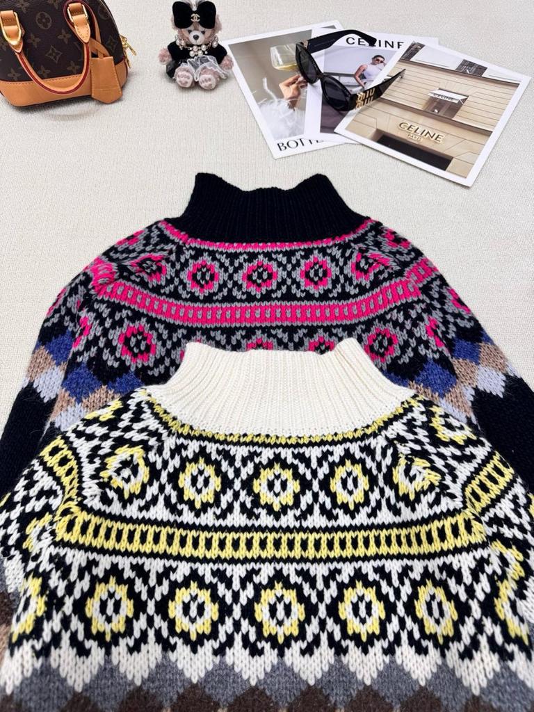 Trendy European-Style High-Quality Jacquard Zipper Knit Cardigan for Winter/Autumn
