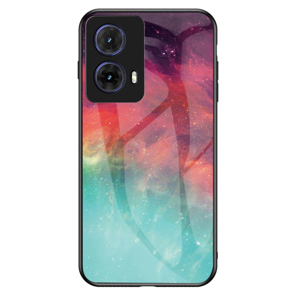 For Motorola Moto G85 5G/S50 Neo 5G Case Starry Sky Pattern Tempered Glass Phone Cover