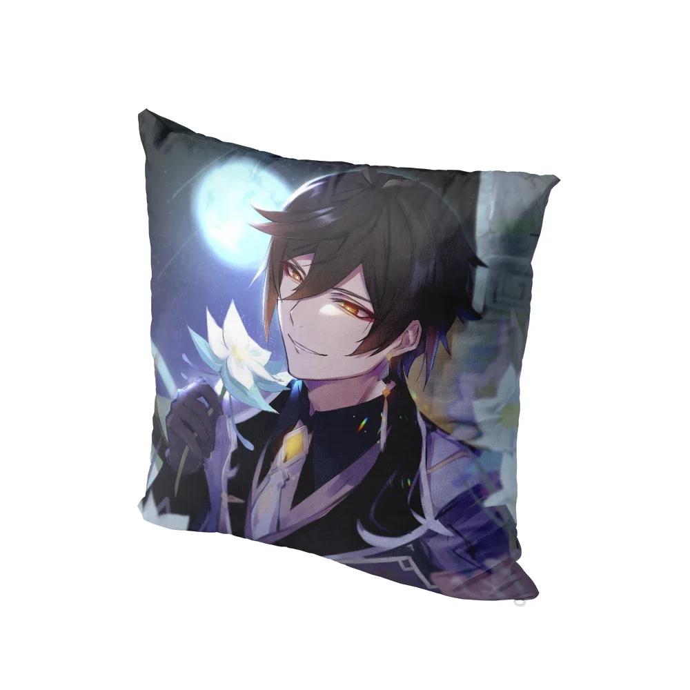 Anime Cartoon Genshin Series Printed Pillowcase Cute Kawaii Pink Bedside Bedroom Sofa Cushion Cover Body Pillow Case x