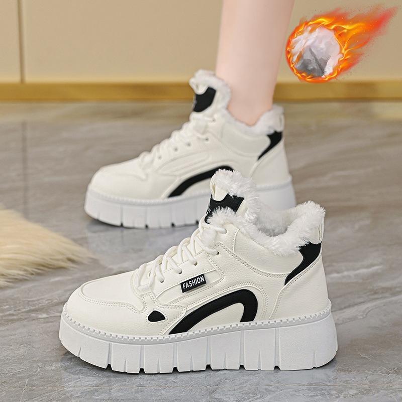 Thick-fur High-top Shoes, New Style Sports Sneakers, Casual Cotton Shoes
