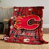Calgary Flames Logo Design Blanket Patterned Blanket, Flannel, Suitable for All Seasons, Home Decor, Warm and Cozy