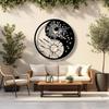 Metal Yin Yang Sun Moon Art Sculpture Home Decor