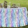6FT Wedding Party Tutu Tulle Table Skirt Cover Tableware Cloth Baby Shower Party Home Decor Table Skirting Birthday Party