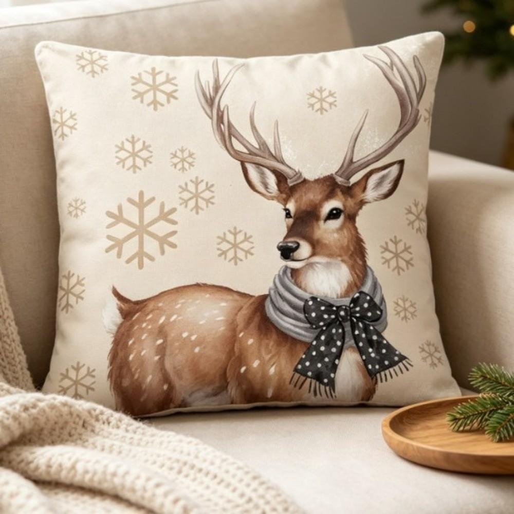 Soft Throw Cushion Case Reindeer Xmas Pillowslip Atmosphere Christmas Pillow Covers Sofa Couch