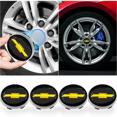4pc 60mm Car Wheel Center Hub Cap Rim Cover Emblem Sticker For For Captiva Colorado Cruze Spark Malibu Car Accessories