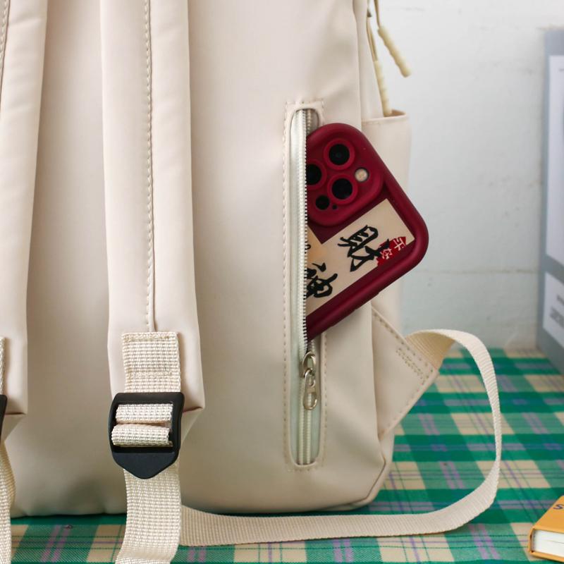 Four-Piece Backpack Set Letter Backpack Senior High School Student Schoolbag Unisex Large Capacity Lightweight Backpack