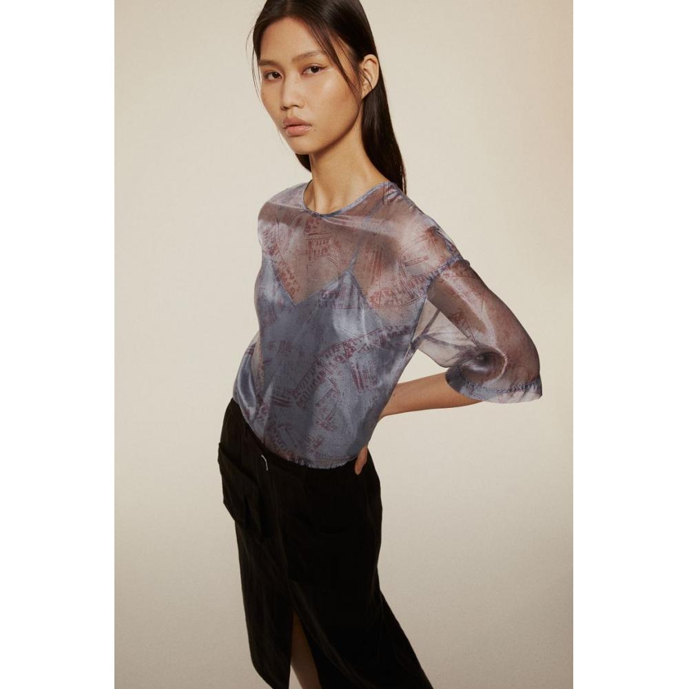 

Прозрачный топ HM, серый узор