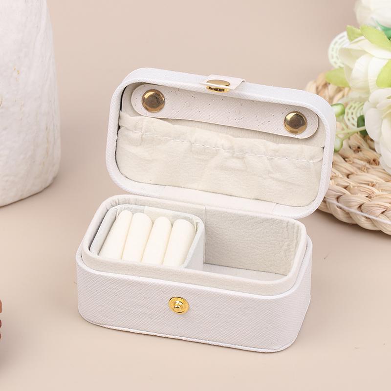 HEISS! Tragbare PU Reise Schmuckschatulle für Damen Einfache Aufbewahrung für Ringe Halsketten Ohrringe Minimalistischer Stil Tägliche Reise Aufbewahrungsbox